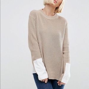 Knit Sweater white white block detail
